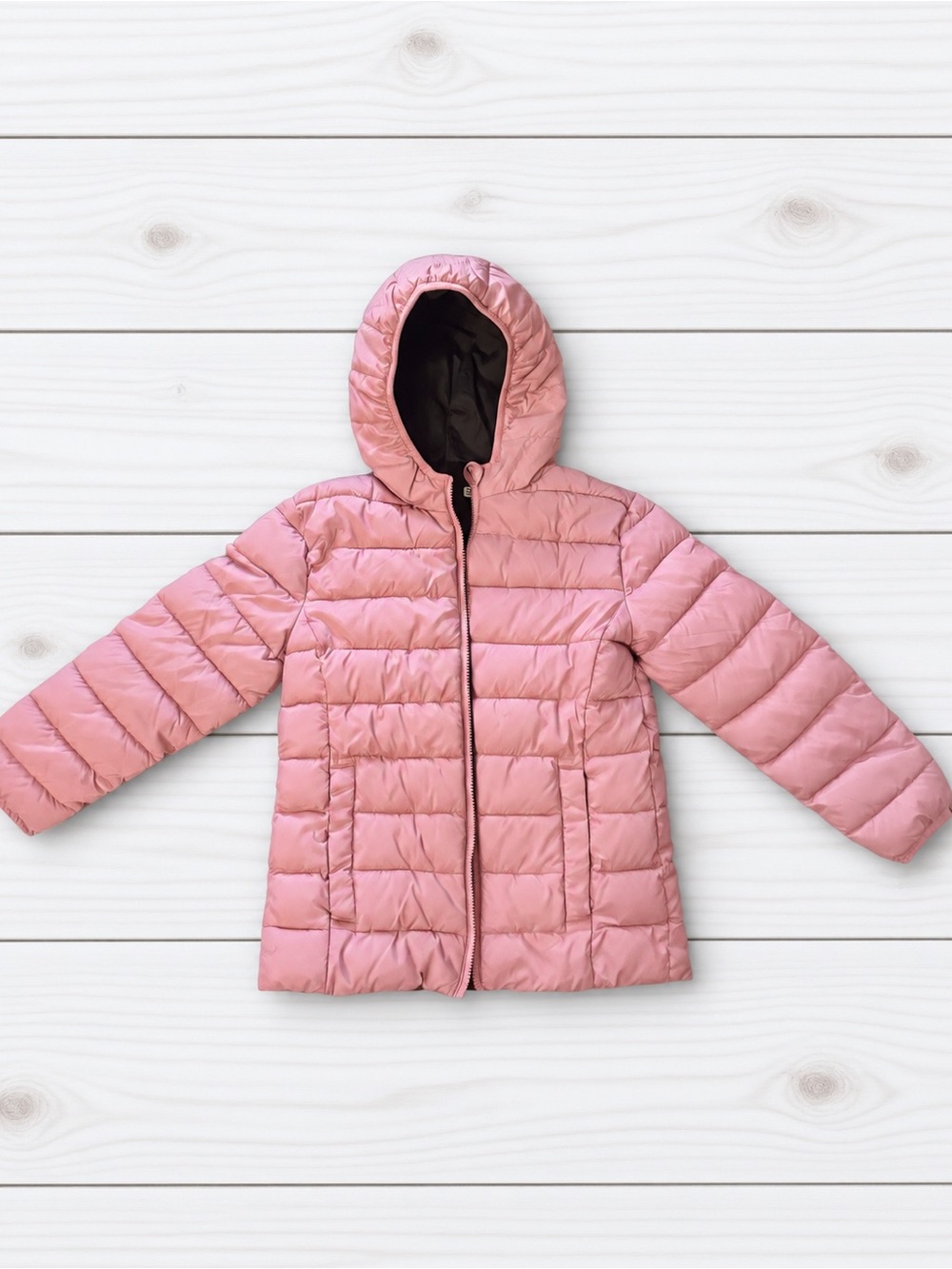Kids Pink Puffer Hooded Jacket - Brand Unspecified